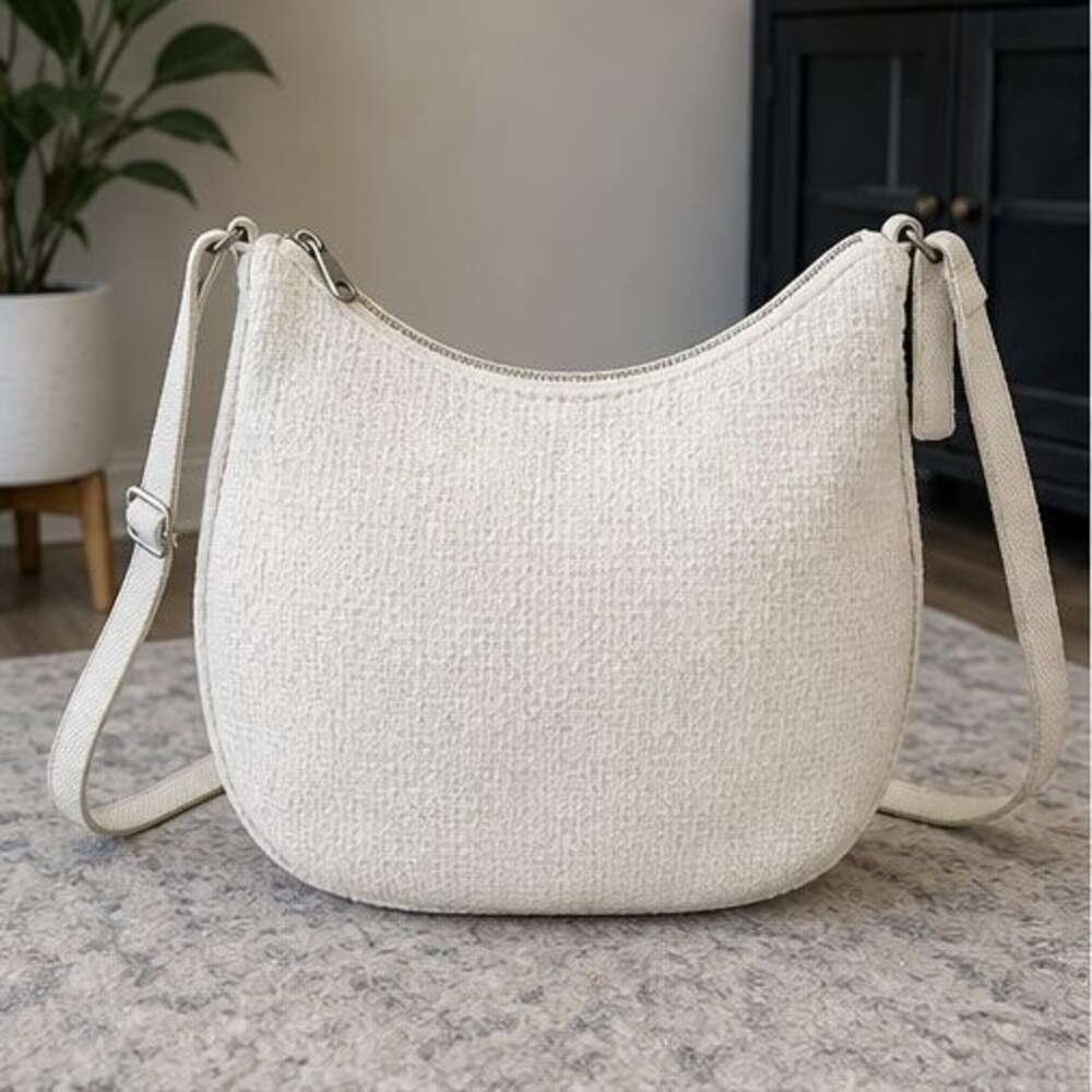 Ivory Woven Crossbody Bag